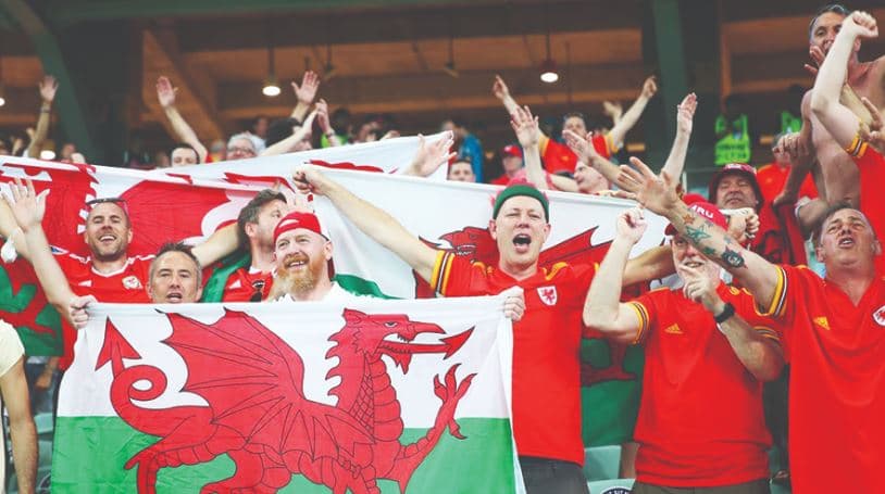 سقوط و آسیب دیدگی هوادار ولز در بازی مقابل بلژیک