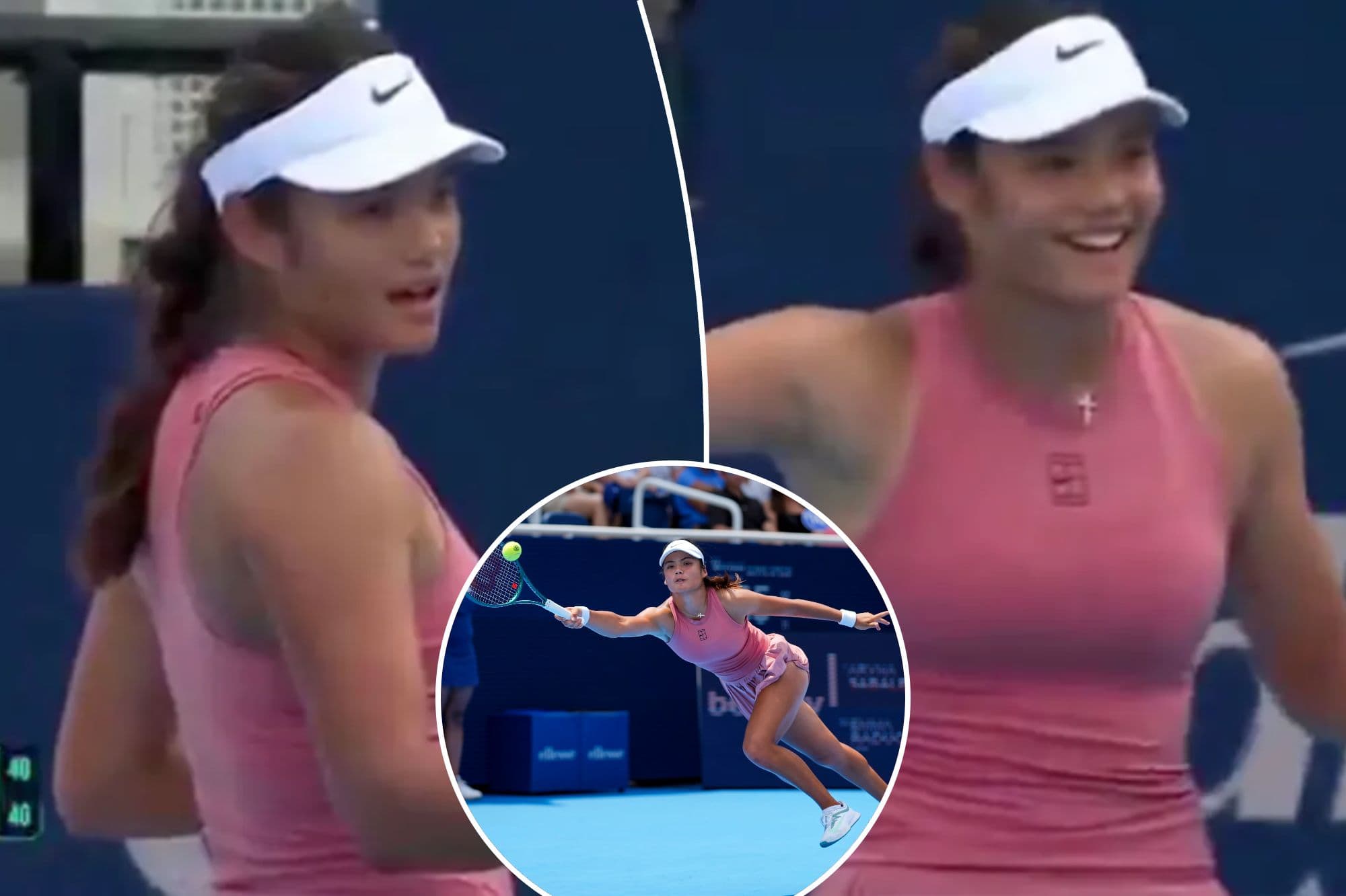 اعتراض اِما رادوکانو به گریه کودکی در مسابقه تنیس سینسیناتی