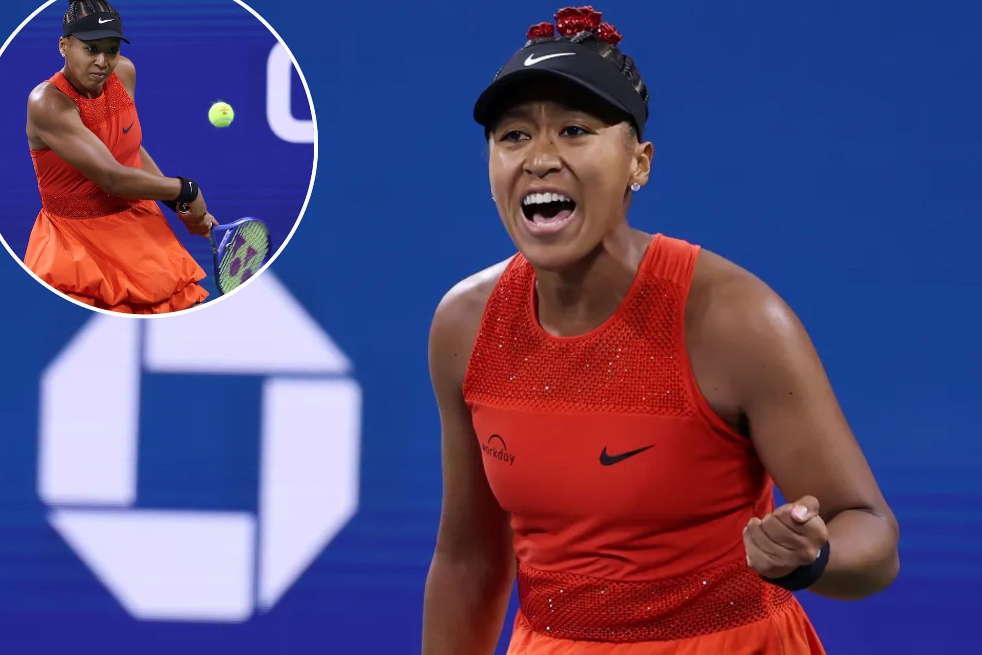 درخشش نائومی اوساکا با لباس گل‌سرخ در دور نخست یو‌اس اوپن ۲۰۲۵