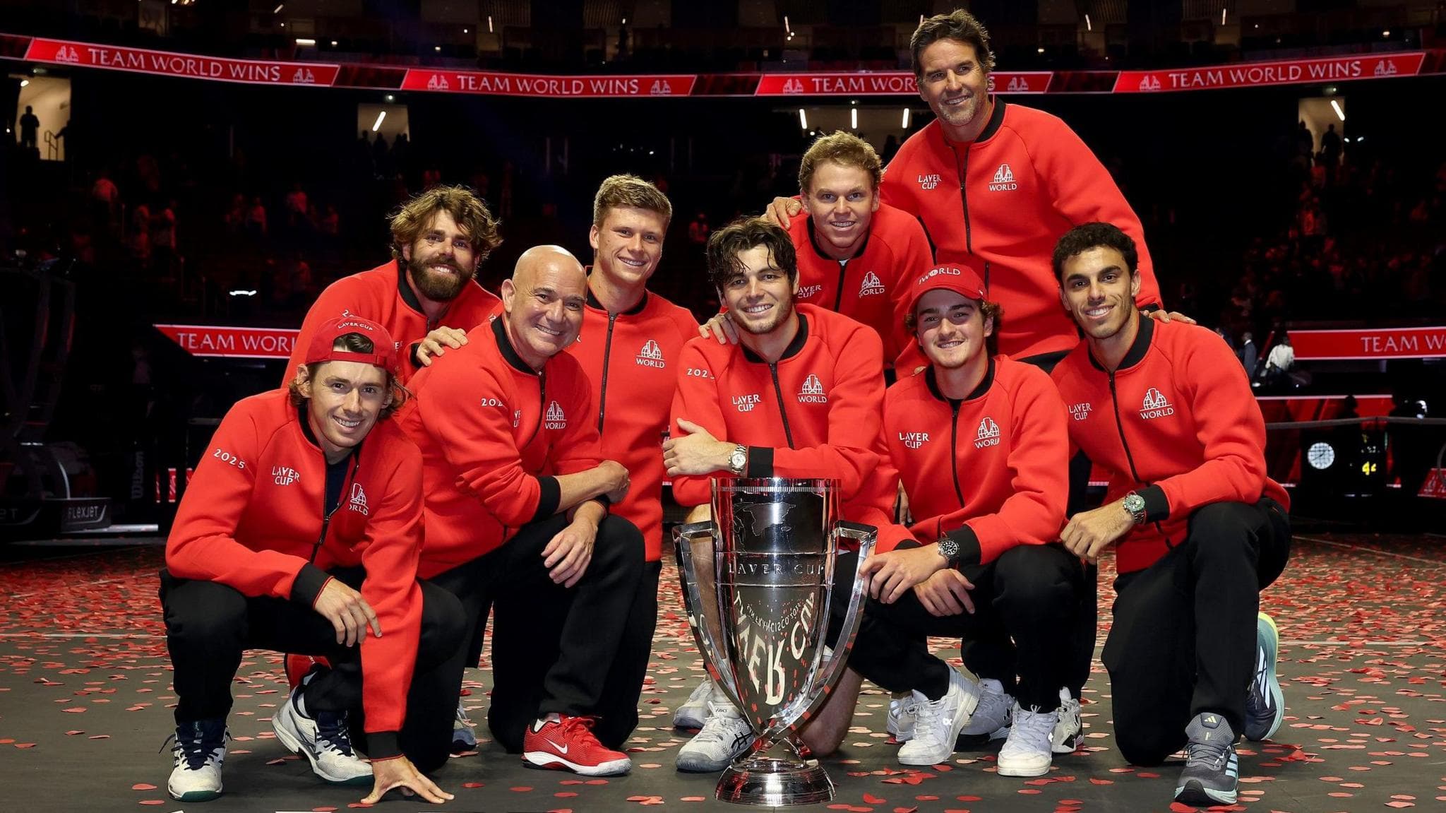 پیروزی تیم جهان با درخشش فریتز در جام لیور؛ شاگردان آندره آغاسی جشن گرفتند