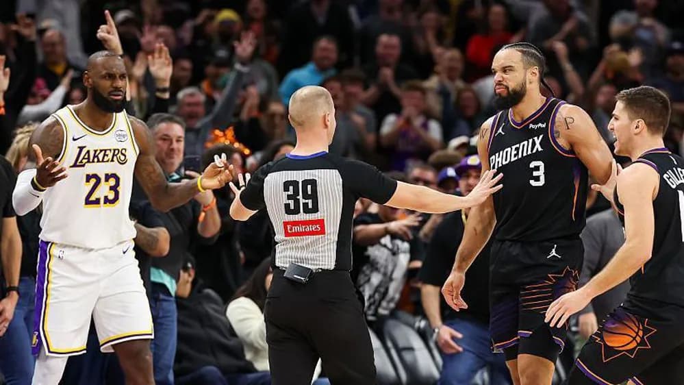 برخورد جنجالی جیمز و بروکس در پیروزی لیکرز مقابل سانز